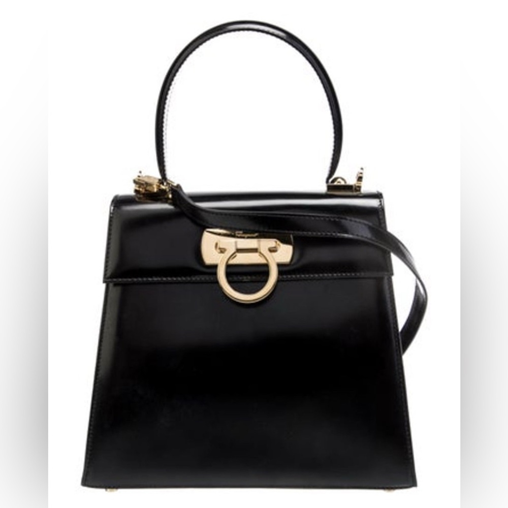 Salvatore Ferragamo Iconic Top Handle Bag Black w. Dust bag and Brand Tag